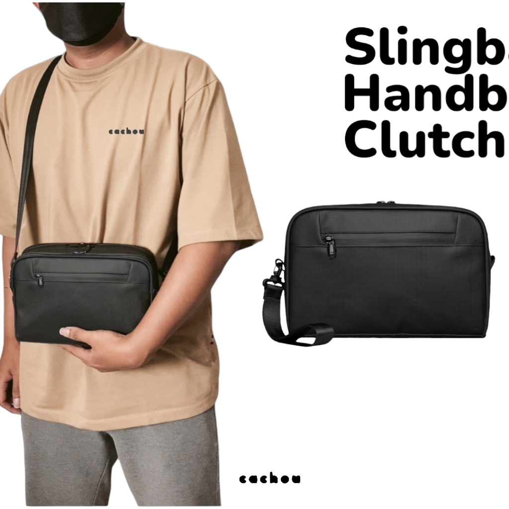 Handbag Cachou MaxBorn Multifungsi Slingbag Clutch Tas Selempang Pria Waterproof