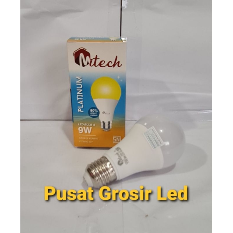 Lampu Led Mitech 9W 9 Watt SNI Bergaransi 1 Tahun Cahaya Putih Dan Kuning