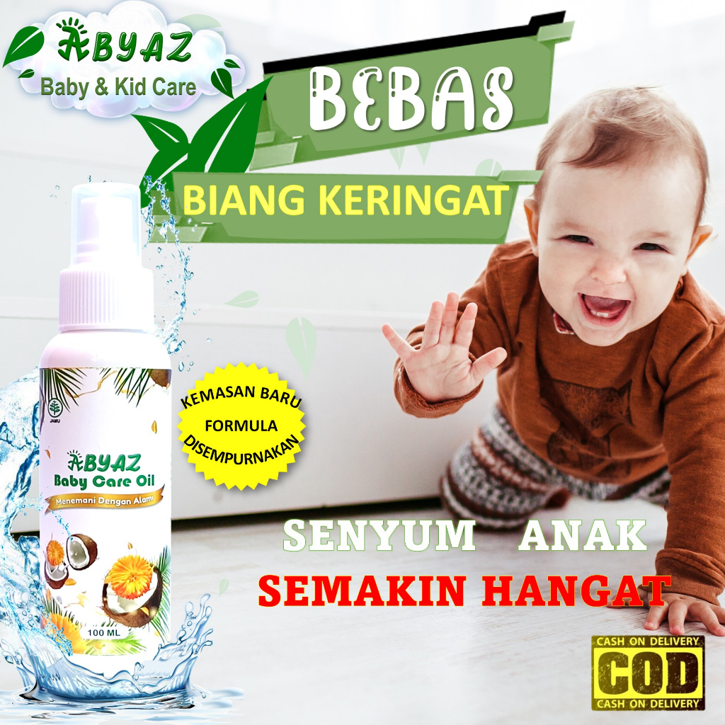 ABYAZ BABY CARE OIL OBAT BRUNTUSAN BIANG KERINGAT RUAM POPOK RUAM PIPI GATAL BAYI