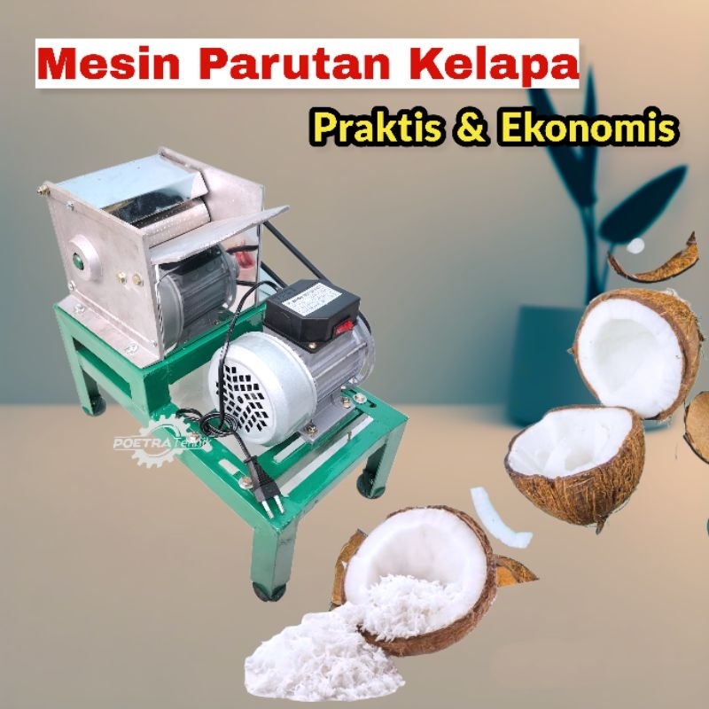 Mesin Parutan Kelapa Listrik - Alat Parut Kelapa Singkong Kunyit Pakai Dinamo