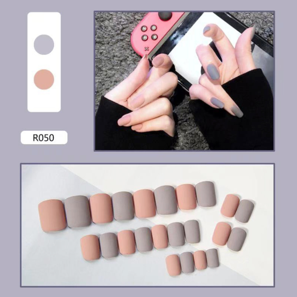 24pcs Kuku Palsu akrilik Fashion Korea / Fake Nail Art korean fashion version denagn lem KU040