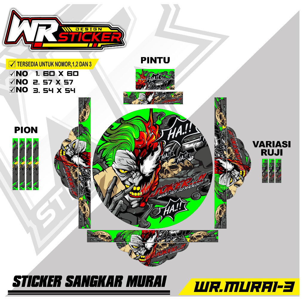 Stiker Dekal Sangkar Burung Murai - Sticker Decal Kandang Burung Radja Company Joker No 1 2 3 03
