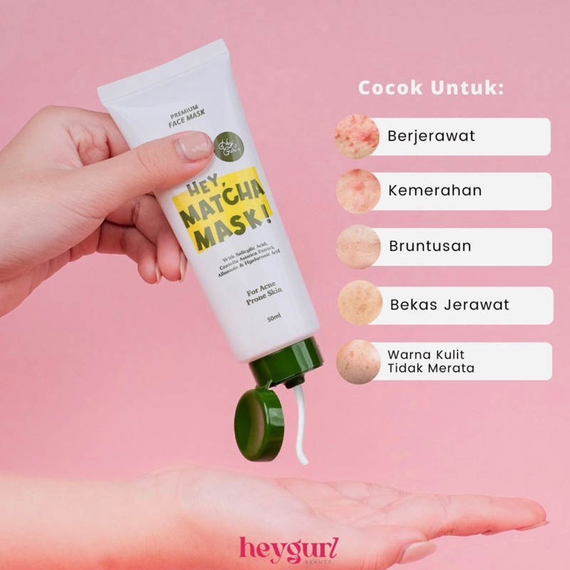 [ READY STOCK ] HEY DELIMA MASK &amp; MATCHA MASK BY HEYGURL | CLAY MASK HEYGURL