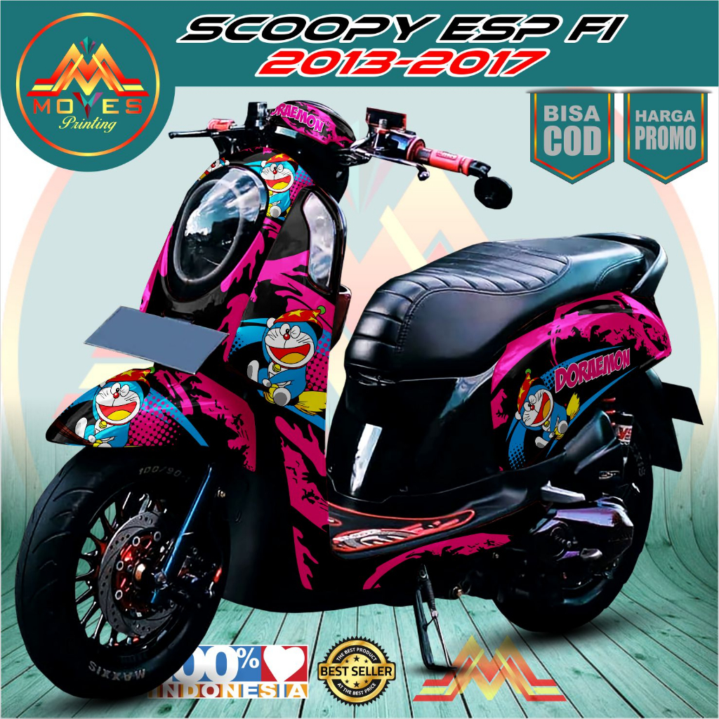 DECAL SCOOPY FULL BODY DECAL STIKER VARIASI SCOOPY ESP FI DESAIN DORAEMON SCOOPY 2013