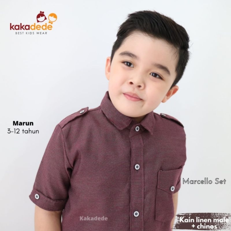 Ready ‼️ Set Kemeja Marcello by Kakadede Set Kemeja Anak Premium bisa COD