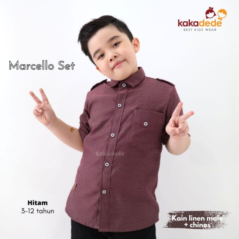 Ready ‼️ Set Kemeja Marcello by Kakadede Set Kemeja Anak Premium bisa COD