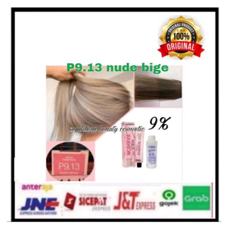 cat rambut L'oreal  maji fashion  p9.13 nude beige + oxidant 75ml