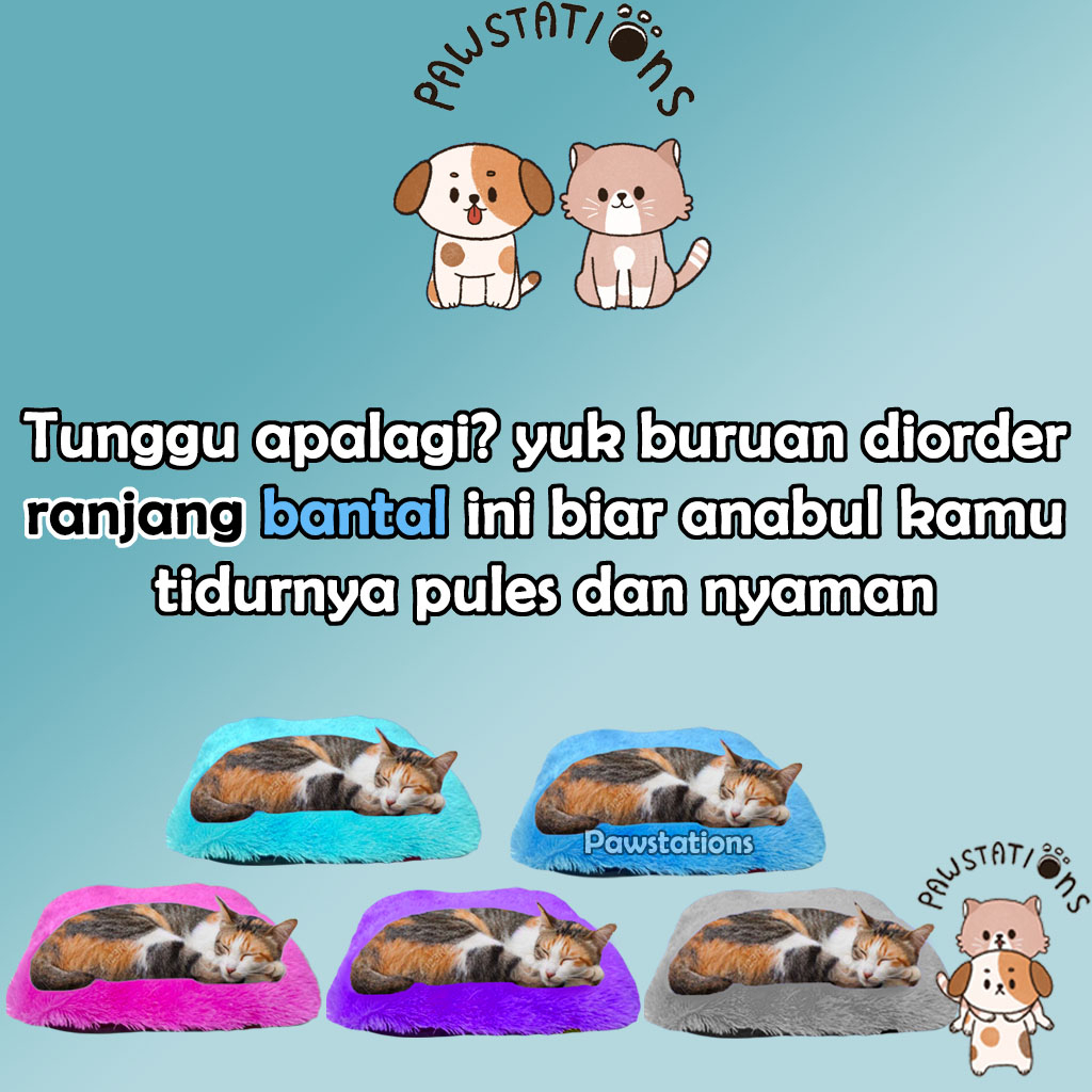 Bantal Kucing Tempat Tidur Kucing Model Bulu Ranjang Kucing