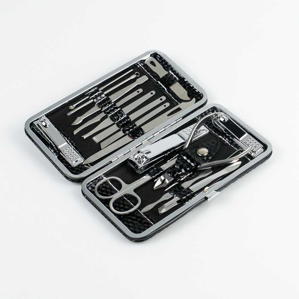 Paket Perawatan Kuku Nail Art Manicure Pedicure Set 16 in 1 Stainless Potongan Kuku