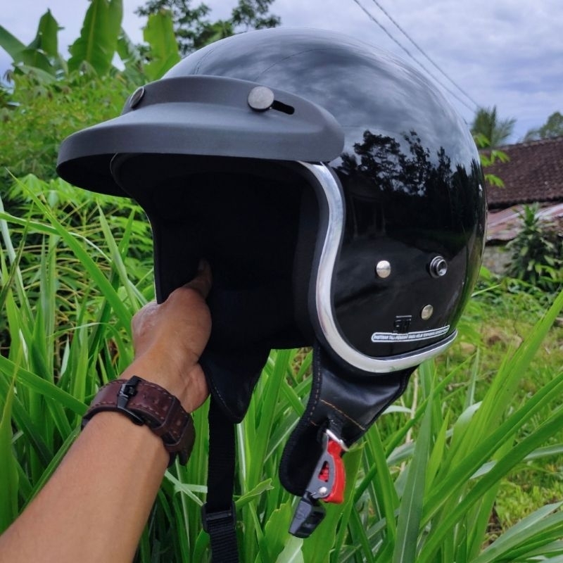 HELM PILOT ITALYY WANITA DEWASA FULL LEHER SNI ORIGINAL PREMIUM