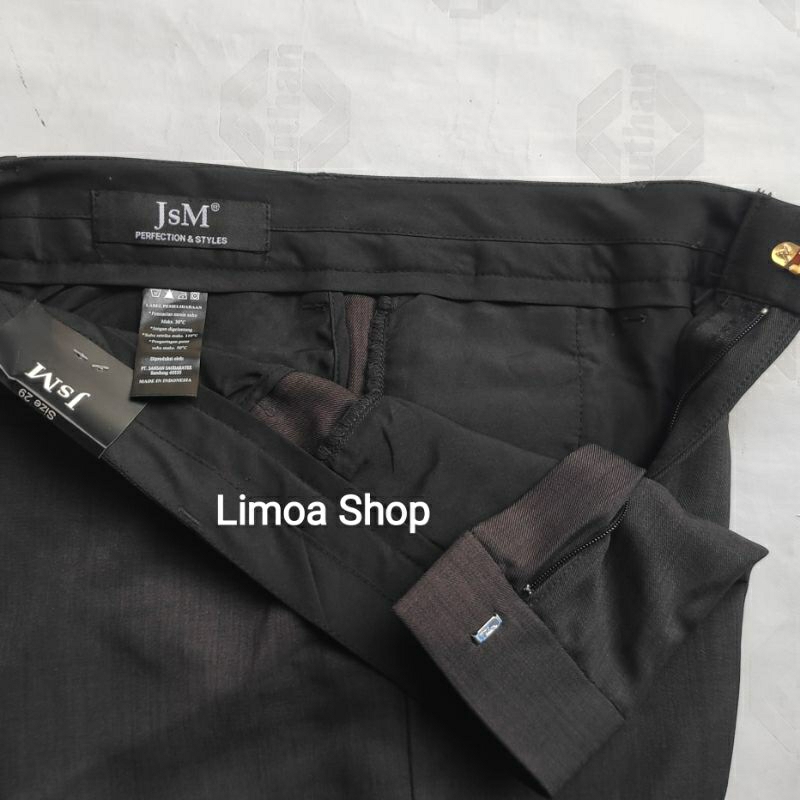 Celana Pria Formal JsM Slimfit Hitam Aspal JM 01