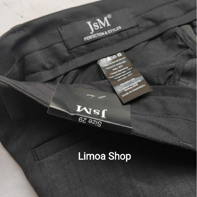 Celana Pria Formal JsM Slimfit Hitam Aspal JM 01