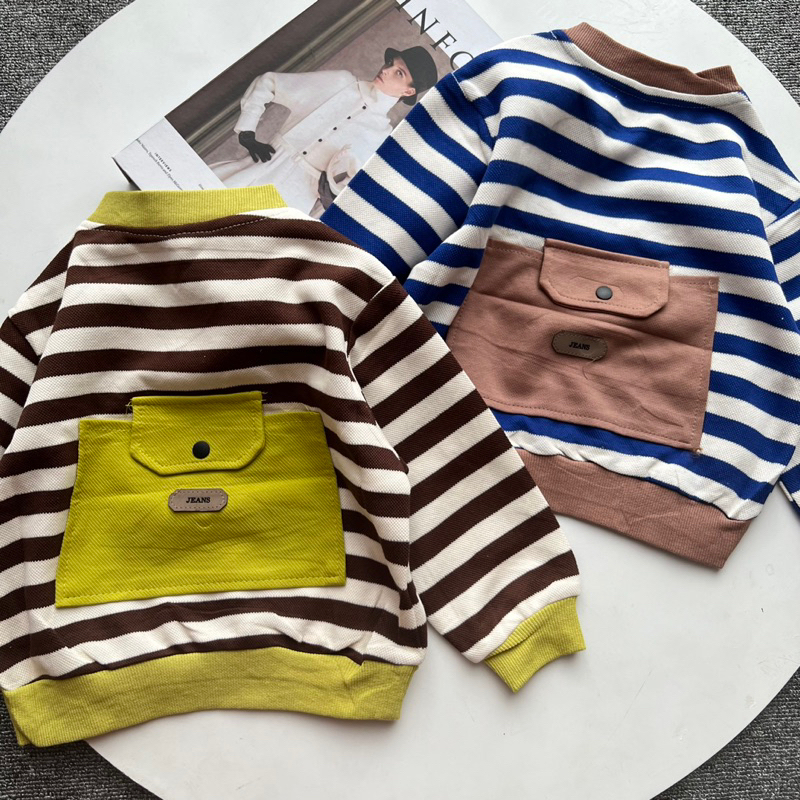 Stripe smile sweater | sweater crewneck anak