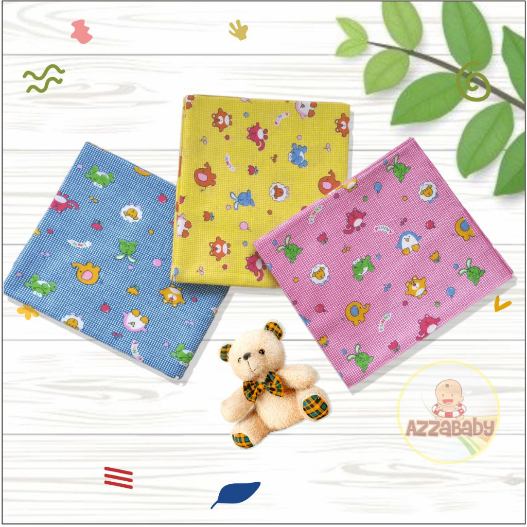 1 LUSIN / 12 BEDONG BAYI - PERNEL BAYI 110 x 90 - BAHAN KATUN FLANEL LEMBUT MOTIF LUCU MURAH MERIAH