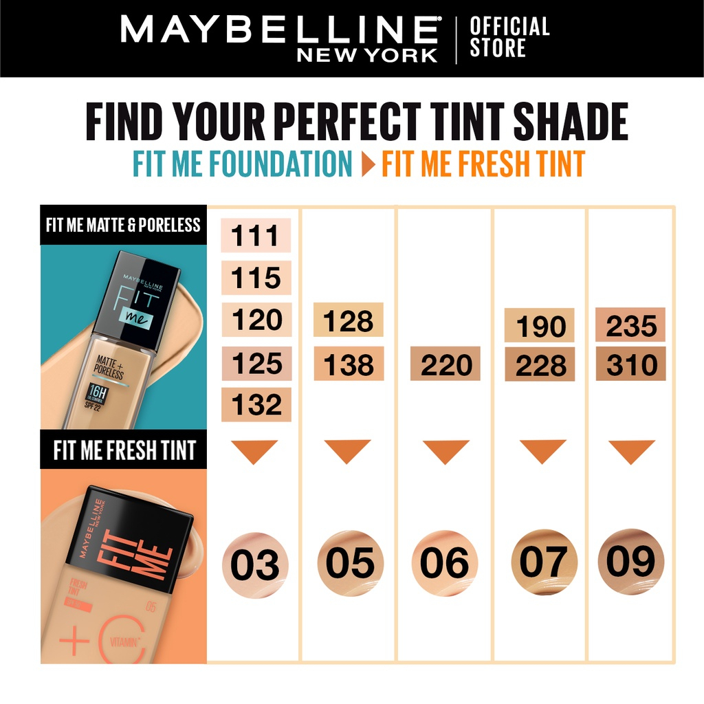 MAYBELLINE FIT ME FRESH TINT SPF 50 VITAMIN C 30 ML NATURAL COVERAGE Maybelline FitMe Fres Tint Foundation