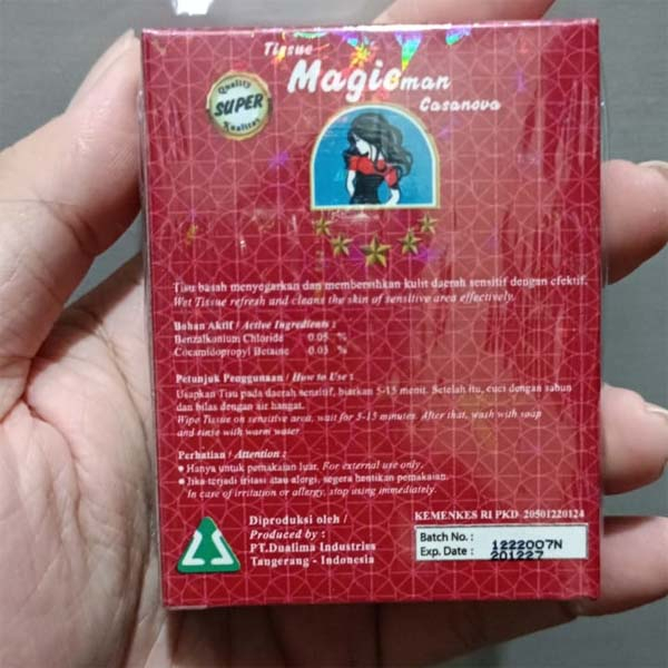 [1 PACK = 6 SACHET] [KEMENKES] Tisu Magic Man Original isi 6 Sachet Tissue Super Magic Power Tissu | Tissue Magic Man Super Casanova