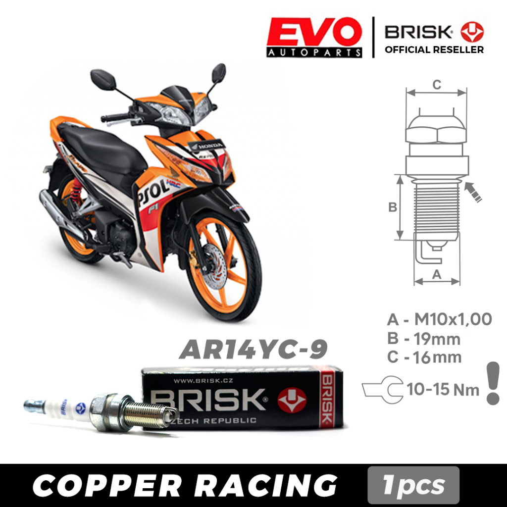 Busi Motor Honda Blade Brisk Copper AR14YC-9