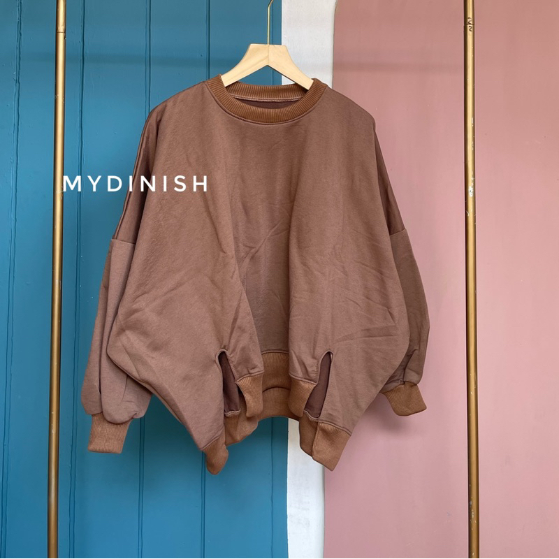 Rini Batwing Oversize - Sweater Polos Kekinian Bahan Fleece