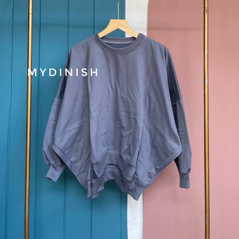 Rini Batwing Oversize - Sweater Polos Kekinian Bahan Fleece