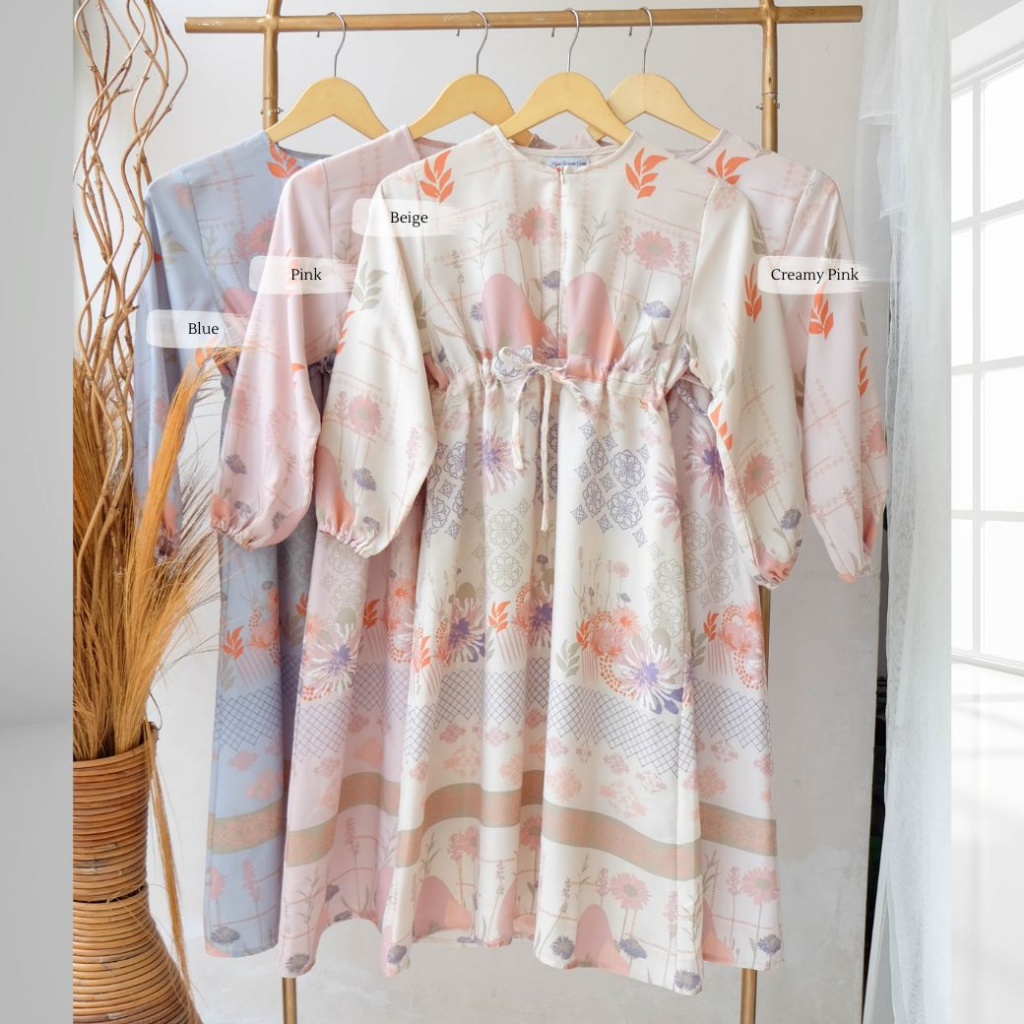 Hijabwanitacantik - Marwa Dress Anak AW34.1 Blue | Gamis Motif Premium-6