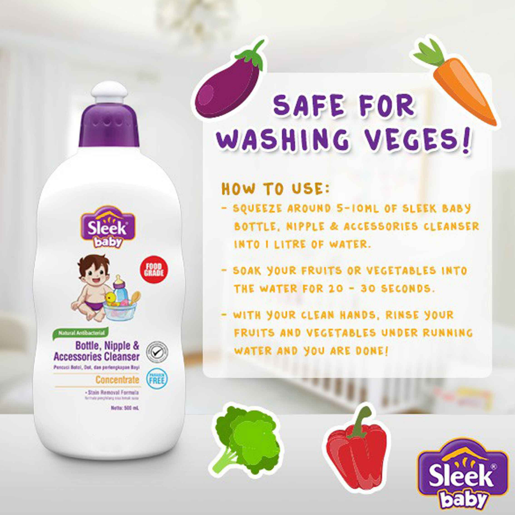 SLEEK BABY FOOD GRADE NATURAL ANTIBACTERIAL 500ml