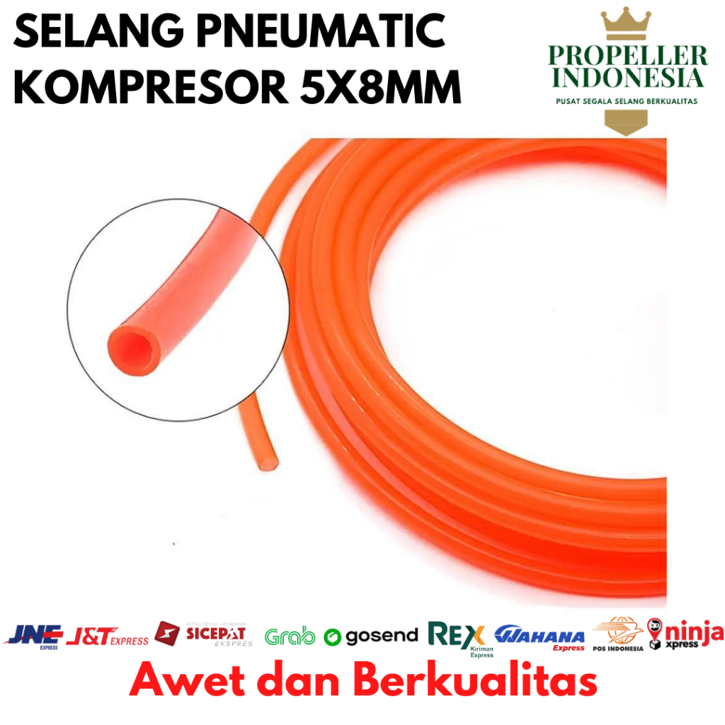 Selang Pneumatic Kompresor 8 x 5 mm Pneumatik Irigasi Sprayer PERMETER