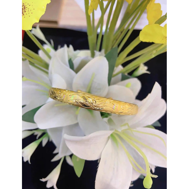 gelang bangle hongkong tarik dorong motif emas 999