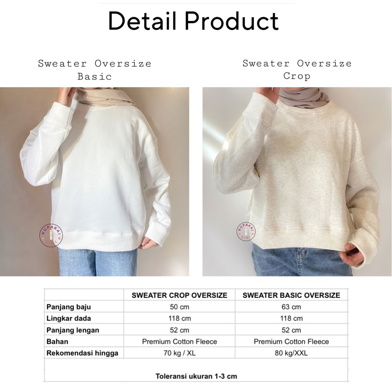 SWEATER - SWEATSHIRT Crop Oversize | Korean Sweater