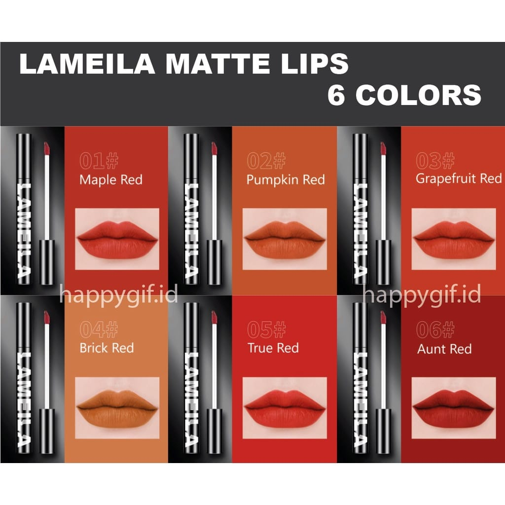 LAMEILA LIPSTIK KOREA BLACK NUDE LIP GLAZE MATTE KOSMETIK BIBIR