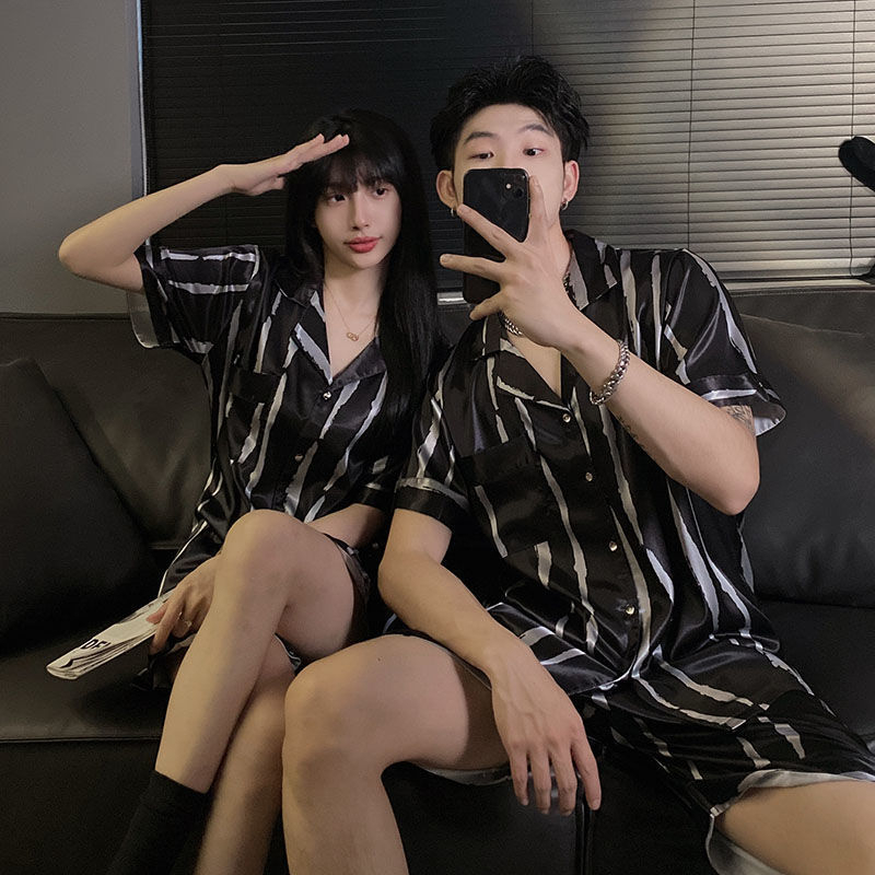 Piyama Couple Suami Istri Celana Pendek Baju Tidur Premium Cwek Cwok Pria Wanita