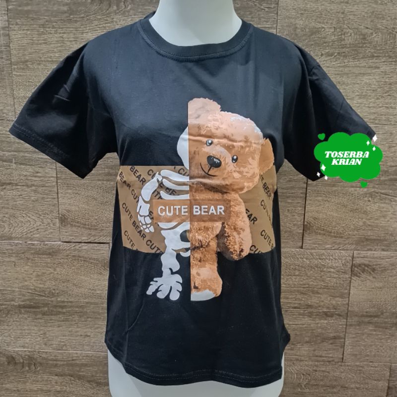 Kaos Wanita Oversize / Kaos Wanita Jumbo Cute Bear