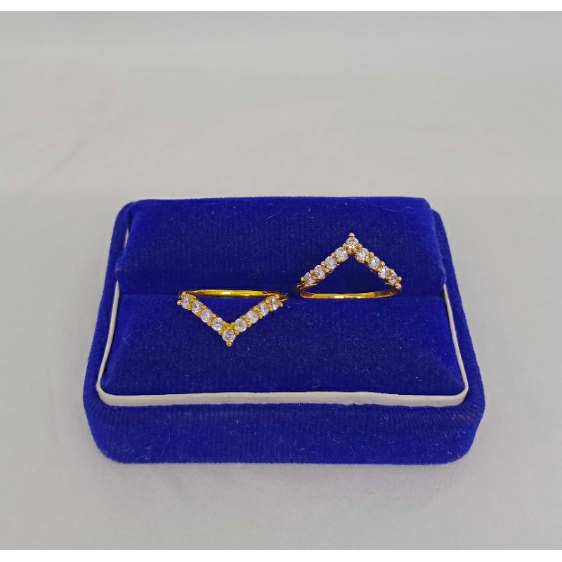 cincin listring (fuji) mata putih/perak asli silver 925 lapis emas/perhiasan fashion wanita terbaru