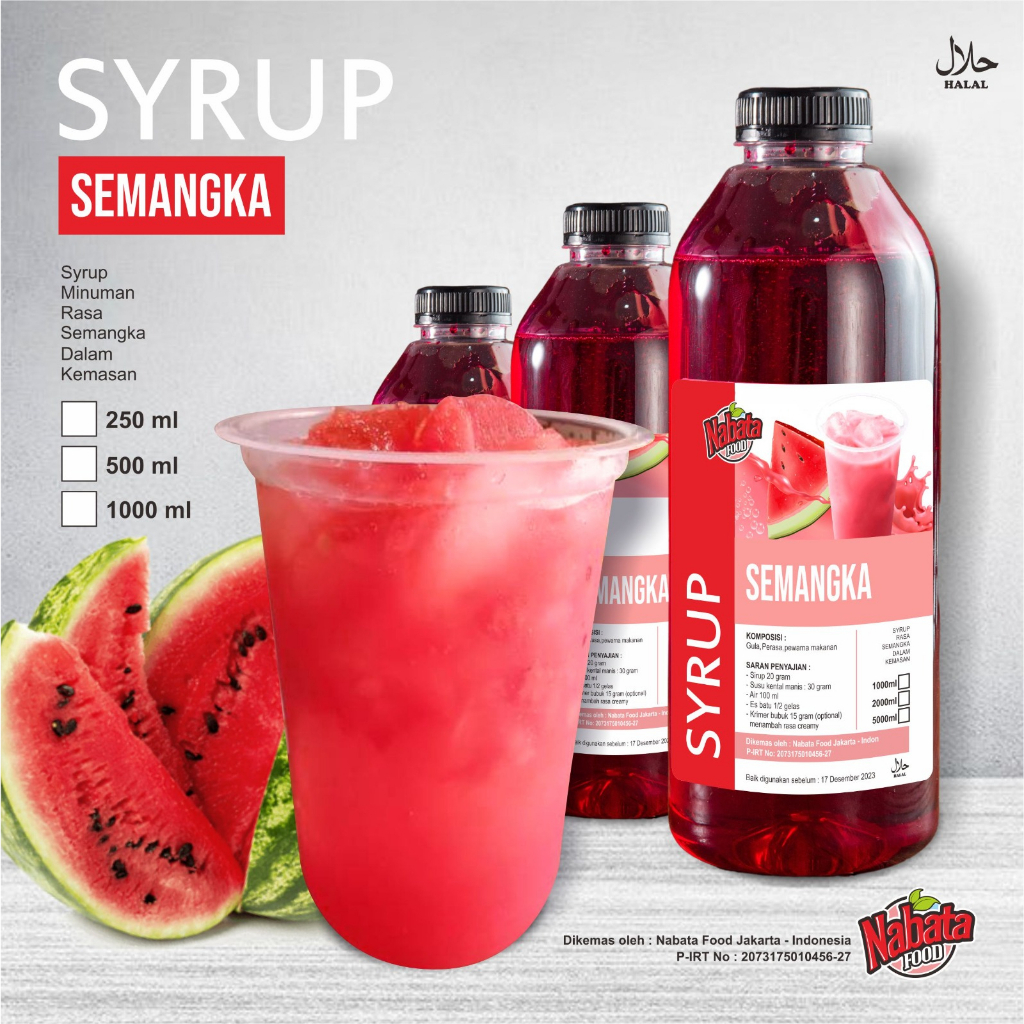 

Sirup Semangka India 1 liter Tembikai Malaysia - Syrup Watermelon Nabata Drink 1000 Ml