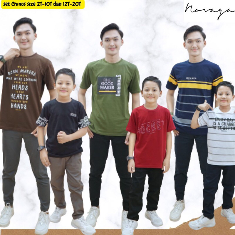 THISERT T-SHIRT SET CHINOS NOVAGA / SET BAJU COWOK REMAJA