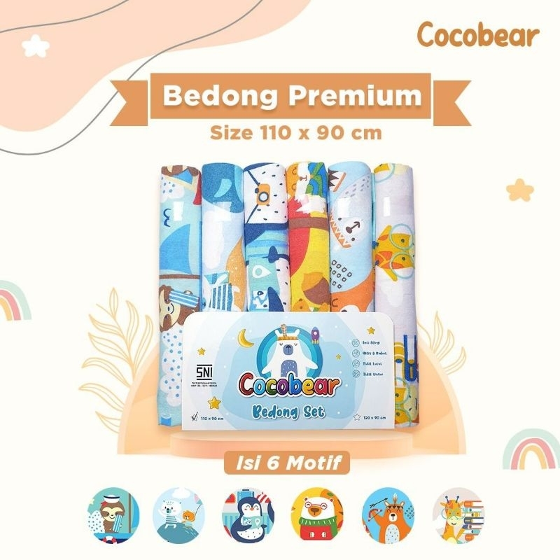 NEW Bedong Flanel PREMIUM COCO BEAR Size 70,90,110,120 / Bedong Set isi 6 Pcs