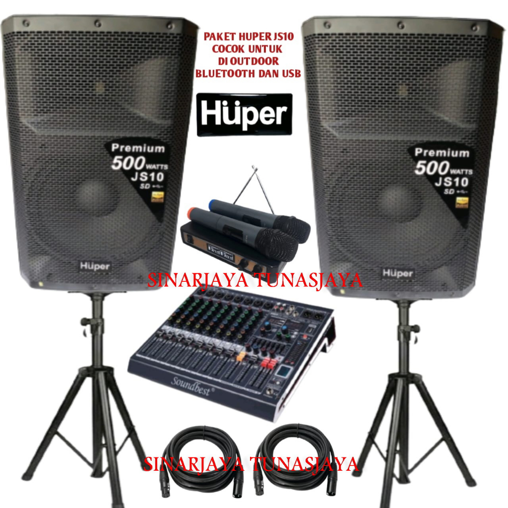 PAKET SOUND SISTEM HUPER JS 10 UNTUK DI OUTDOOR DAN INDOOR TOP 800