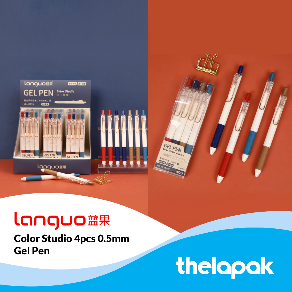 

Pulpen Gel 0.5mm Set 4pcs Languo Color Studio Seri 42938 Pen Tinta Hitam
