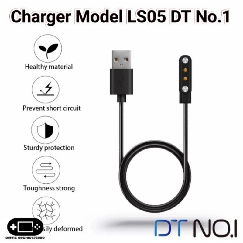 Charger Model LS05 DT No.1 Charging Smartwatch Kingwear KW10 Q8 Q16 AK15 L15 Kabel USB