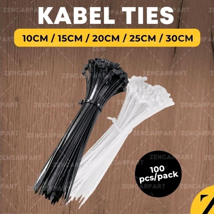 KABEL TIES TIE CABLE 1 PACK ISI 100 PCS PILIHAN WARNA HITAM PUTIH 10cm 15cm 20cm HARGA PER 100 PC BISA KIRIM INSTAN KETEBALAN 2.5MM 3.6MM TEBAL TIPIS PILIH DI VARIAN