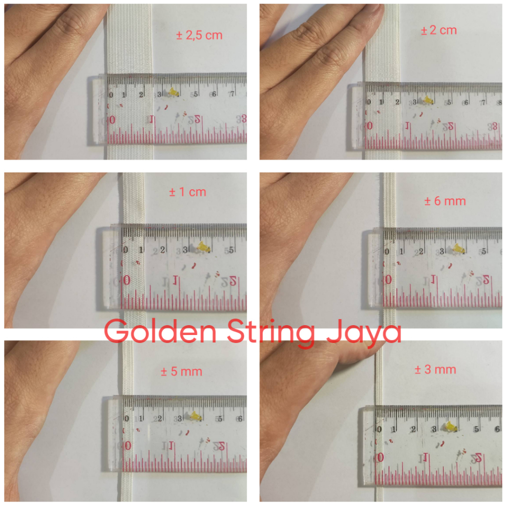 Karet Elastis Meteran Premium Grade UKURAN KECIL untuk rok, celana, kulot, kolor, sprei