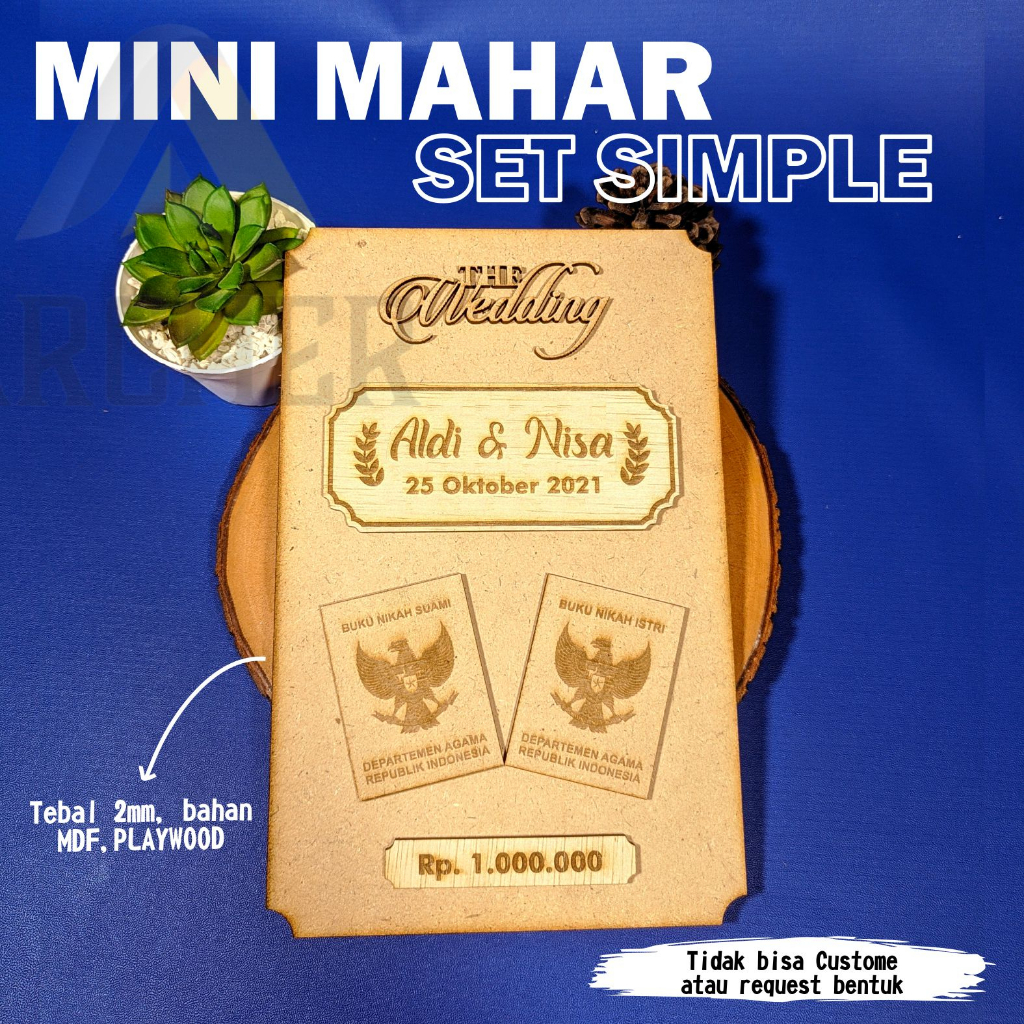 MINI MAHAR SET SIMPLE BUKU PERNIKAHAN UNTUK HIASAN MAHAR DAN SESERAHAN