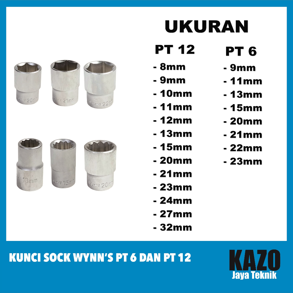 Mata Sock / Kunci Sock PT 6 dan PT 12 Wynn's