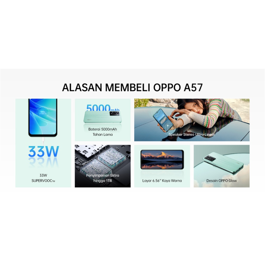 HP OPPO A57 RAM 6/128GB GARANSI 1 TAHUN