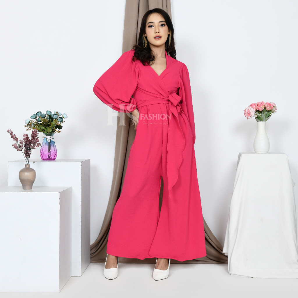 HS - MOZZA JUMPSUIT / LONG JUMPSUIT CRINCKLE / KOREAN LONG JUMPSUIT JUMBO WANITA KEKINIAN