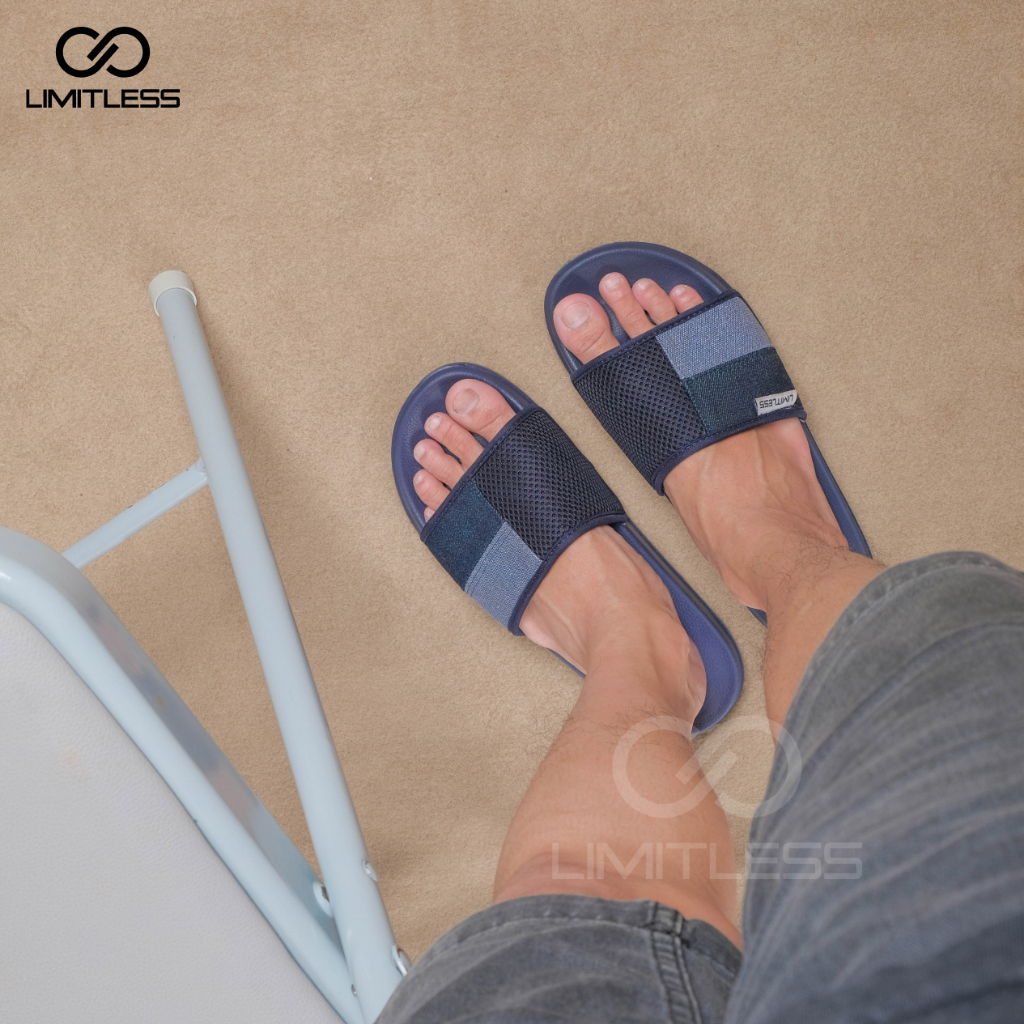 Sandal Pria Slop PEDRO Casual Sendal Slip On Pria Navy Eva Ringan Sandal Cowok Slide Rumah Terbaru 2023