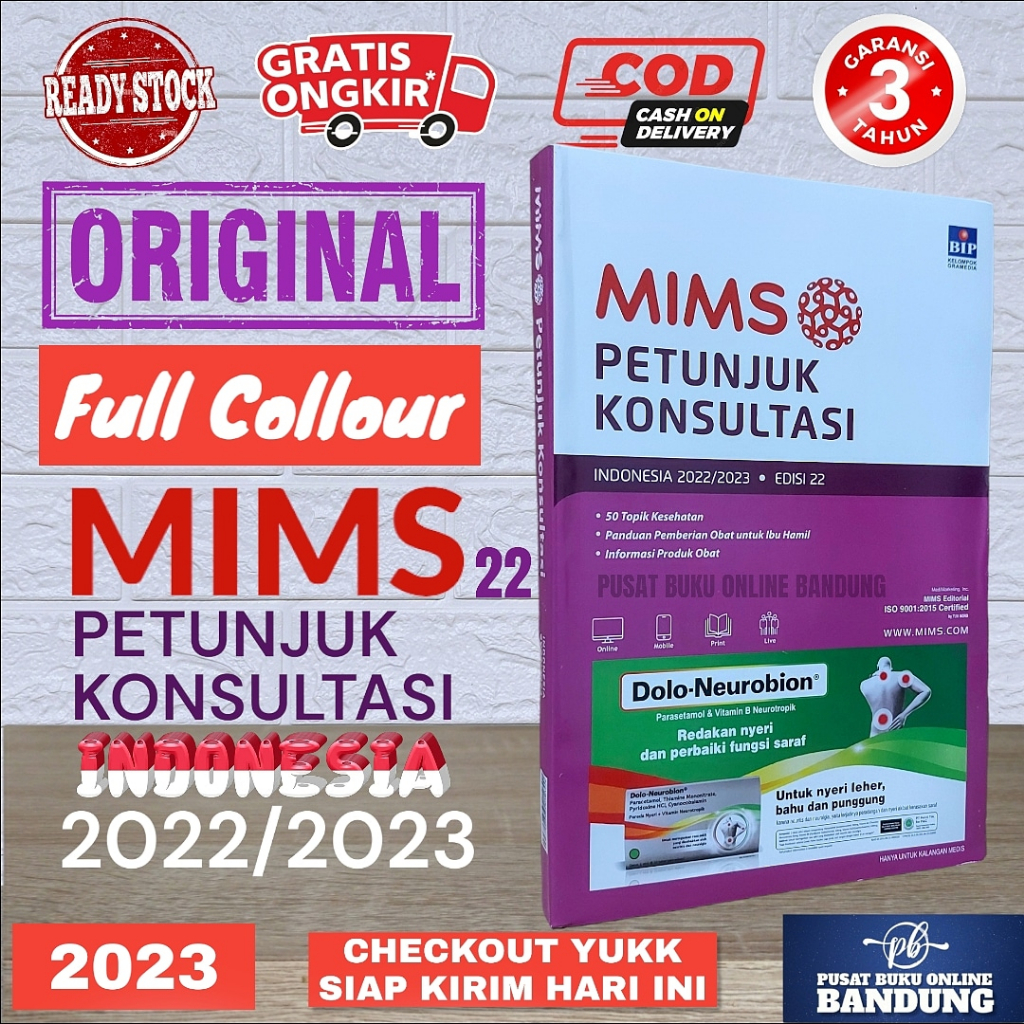 PAKET 3 BUKU MIMS+ISO MIMS PETUNJUK KONSULTASI EDISI 22 2022/2023 MIMS REFERENSI OBAT 2023 HVS