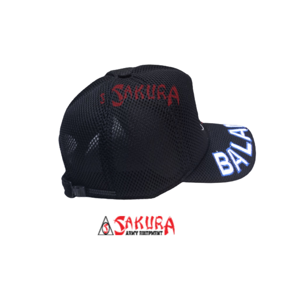 Topi Jaring Balantas Banser Hitam dan Biru Tulisan Besar Biasa