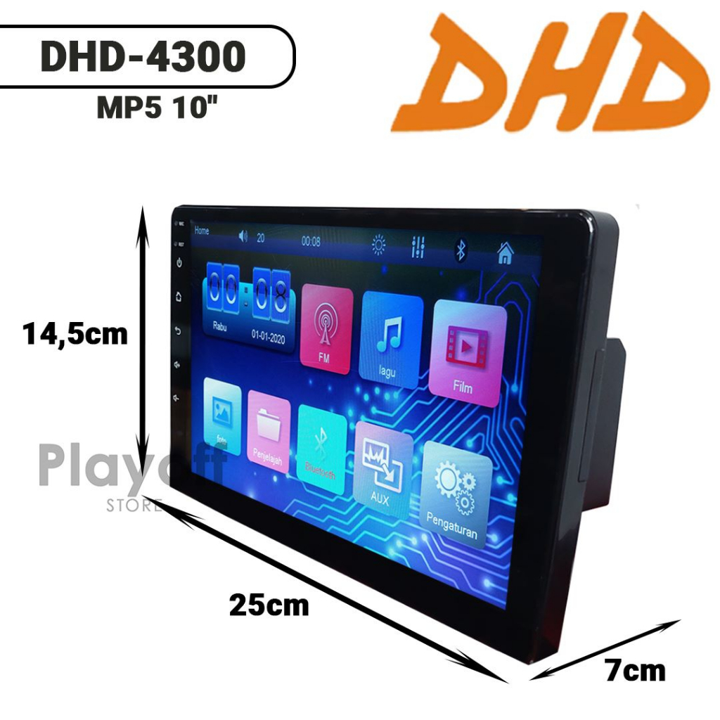 Head Unit Double Din 10 inch Audio Mobil DHD 4300 Tape Mobil Bluetooth Radio MP5 MirrorLink