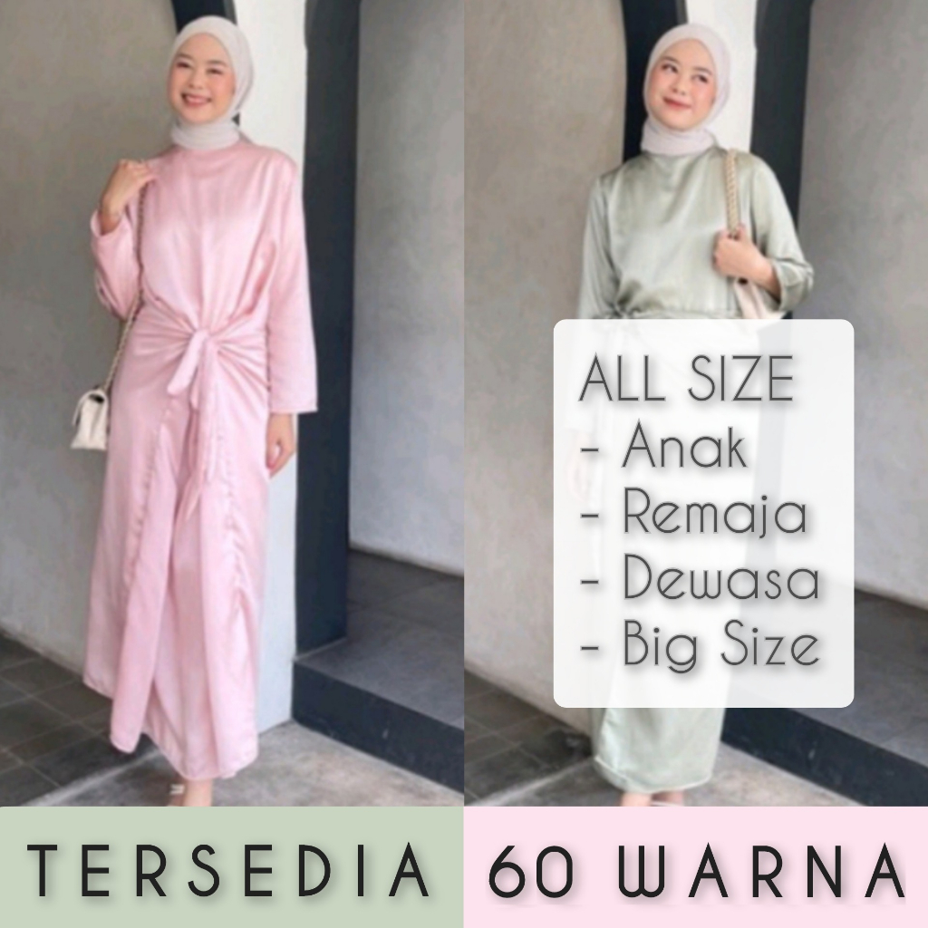 Inner kaftan / Dress Kaftan ALL SIZE Anak -  Over Size / Big Size / JUMBO Dengan 68 Pilihan Warna