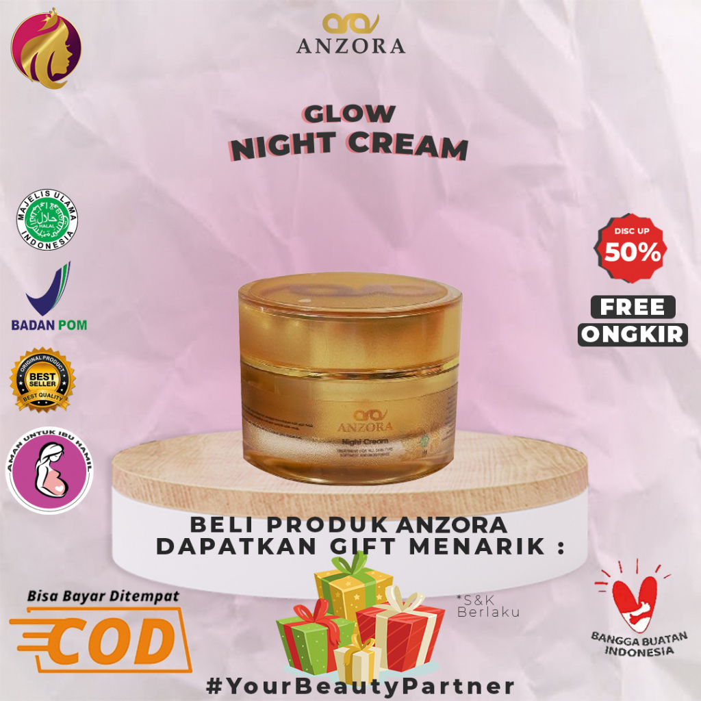 Anzora Cream Malam Glow Night Cream Ecer